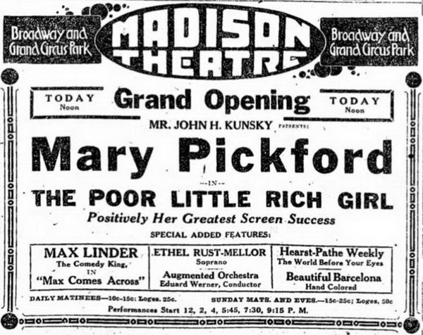 Madison Theatre - 1917-03-07 Ad (newer photo)